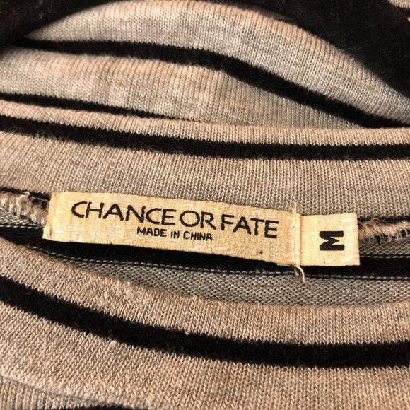 Chance or Fate Womens Striped Long Sleeve Top With Drawstring Hem Size M - Picture 3 of 4